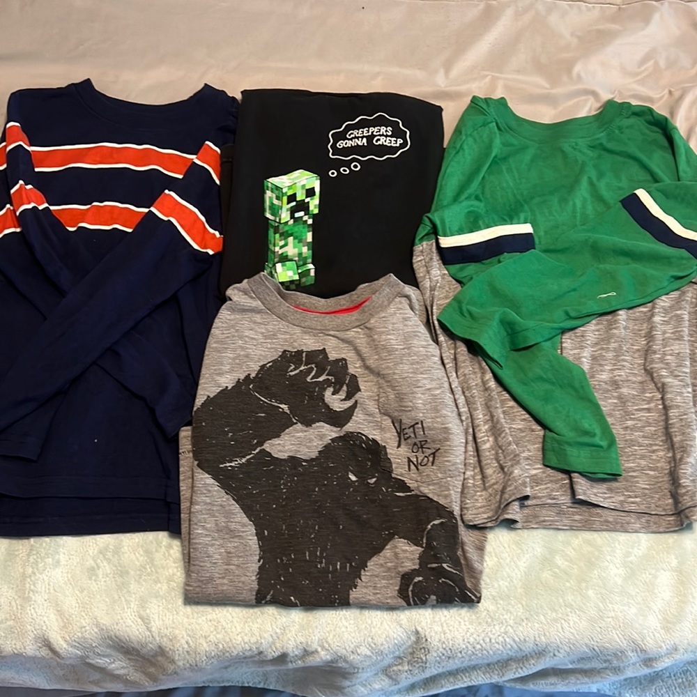 Bundle of (4) boys long-sleeve shirts sz8